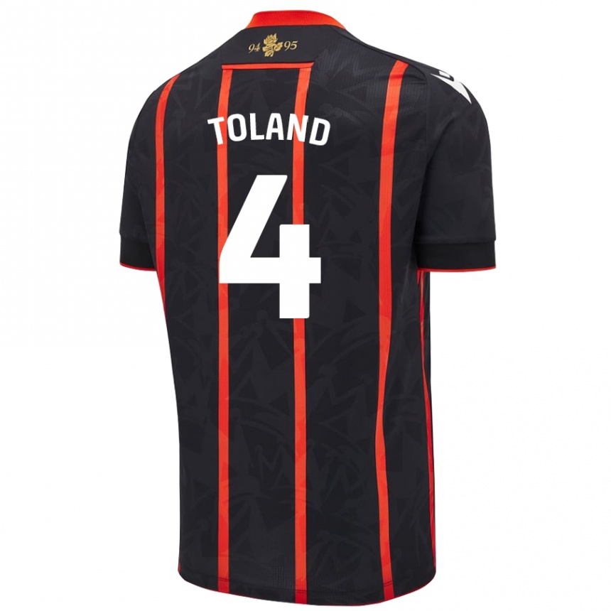 Hombre Fútbol Camiseta Tyler Toland #4 Negro Rojo 2ª Equipación 2024/25 Argentina