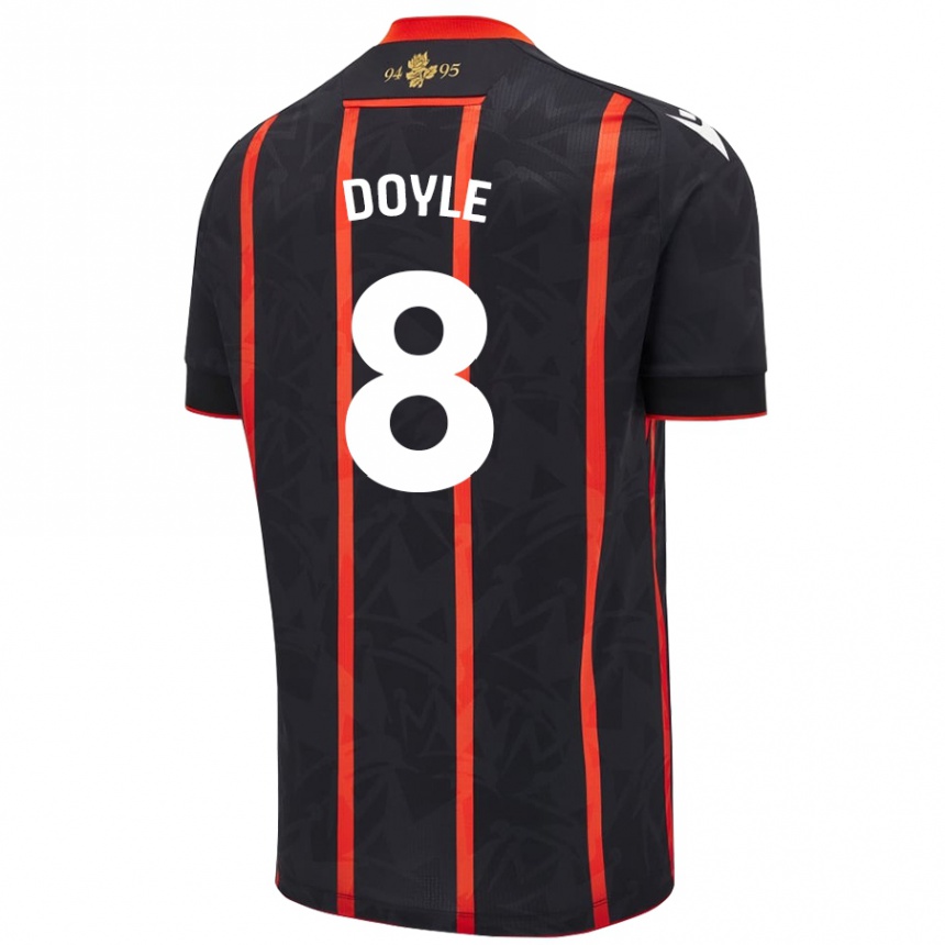 Hombre Fútbol Camiseta Emma Doyle #8 Negro Rojo 2ª Equipación 2024/25 Argentina