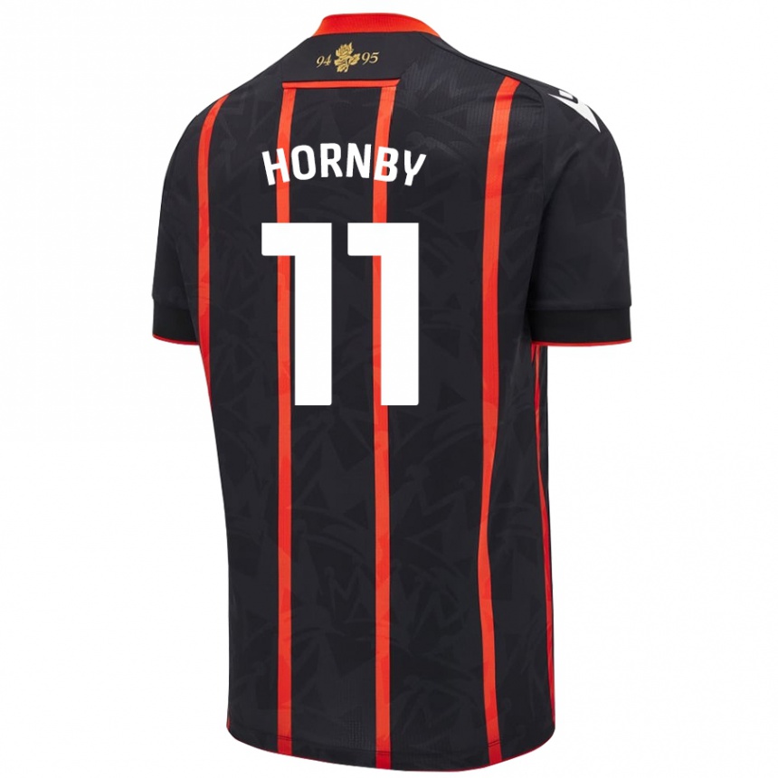 Hombre Fútbol Camiseta Megan Hornby #11 Negro Rojo 2ª Equipación 2024/25 Argentina