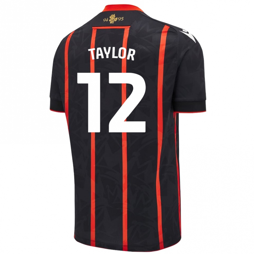 Hombre Fútbol Camiseta Emma Taylor #12 Negro Rojo 2ª Equipación 2024/25 Argentina