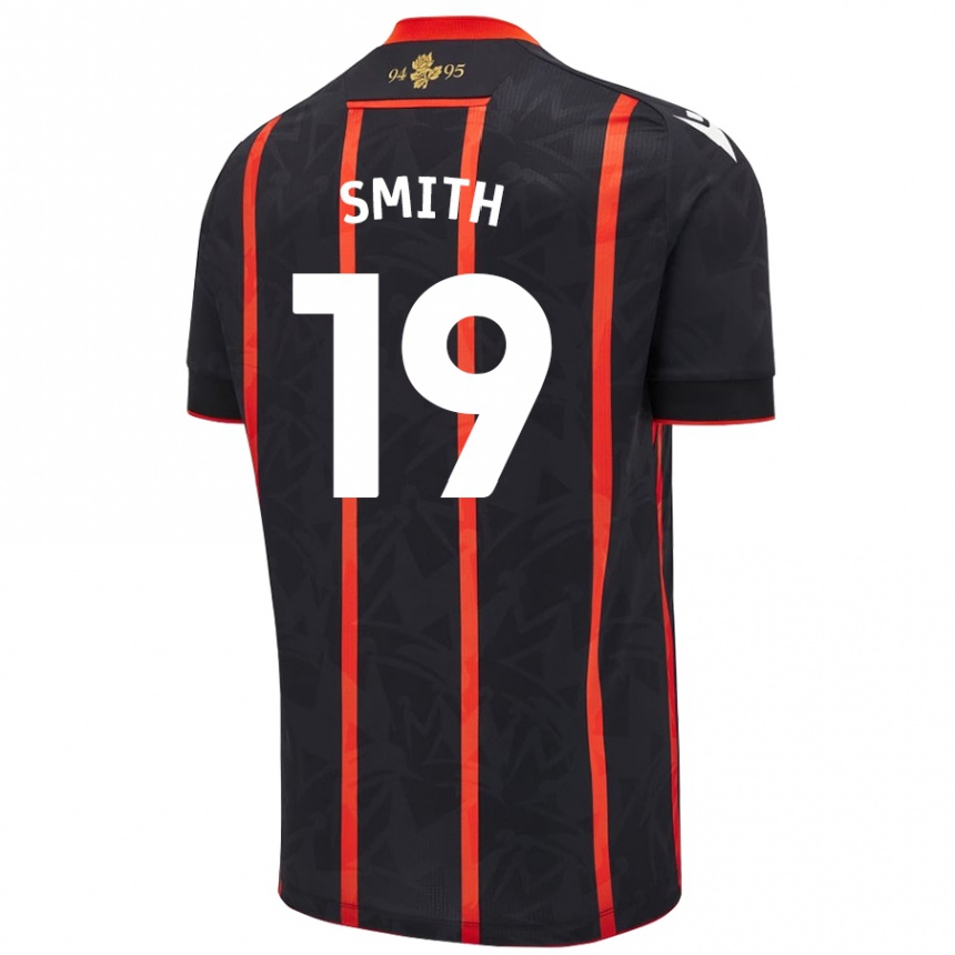 Hombre Fútbol Camiseta Evie Smith #19 Negro Rojo 2ª Equipación 2024/25 Argentina