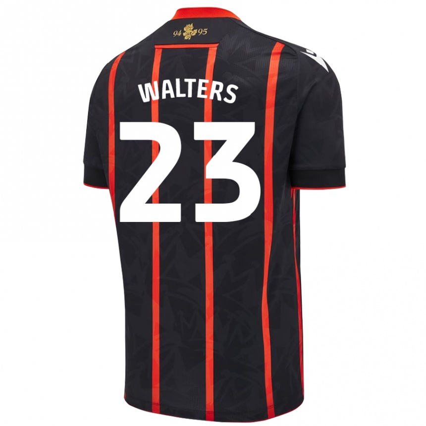 Hombre Fútbol Camiseta Georgia Walters #23 Negro Rojo 2ª Equipación 2024/25 Argentina