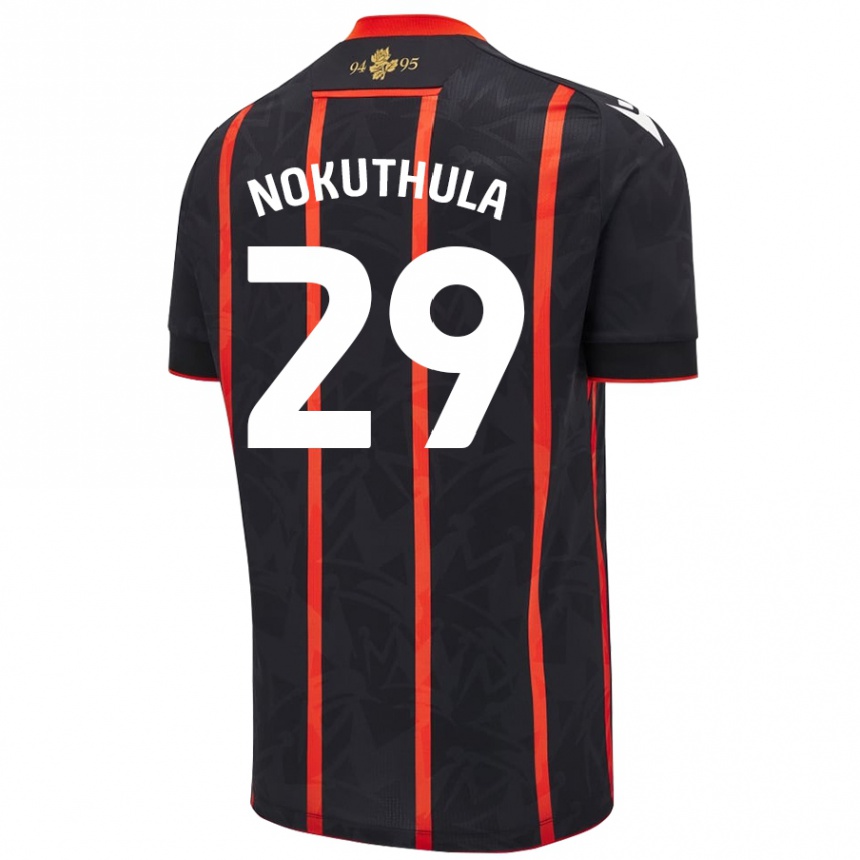 Hombre Fútbol Camiseta Faith Nokuthula #29 Negro Rojo 2ª Equipación 2024/25 Argentina