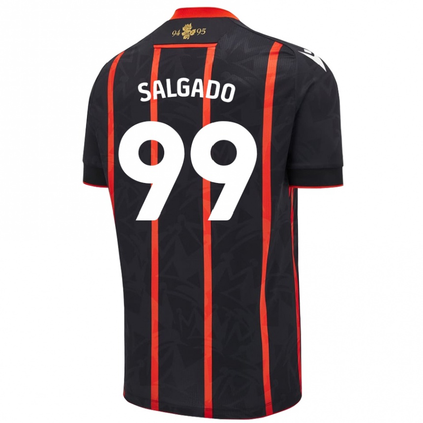 Hombre Fútbol Camiseta Shanell Salgado #99 Negro Rojo 2ª Equipación 2024/25 Argentina