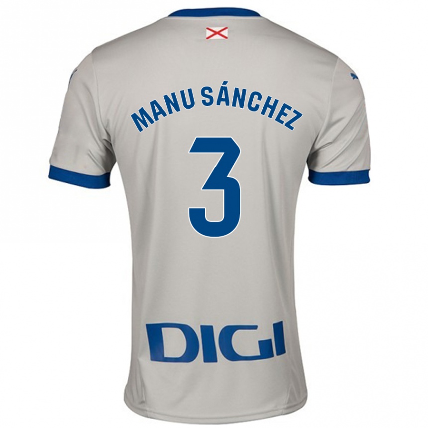 Hombre Fútbol Camiseta Manu Sanchez #3 Gris Claro 2ª Equipación 2024/25 Argentina