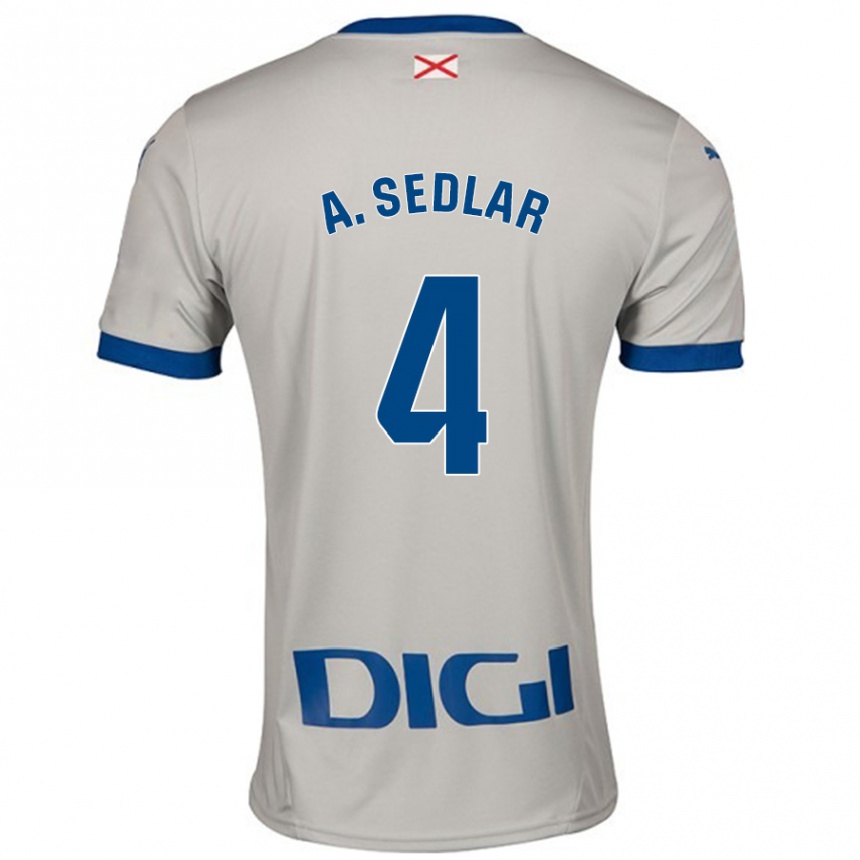 Hombre Fútbol Camiseta Aleksandar Sedlar #4 Gris Claro 2ª Equipación 2024/25 Argentina