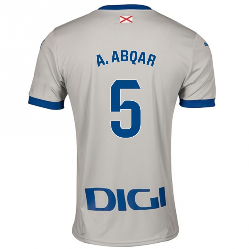 Hombre Fútbol Camiseta Abdel Abqar #5 Gris Claro 2ª Equipación 2024/25 Argentina