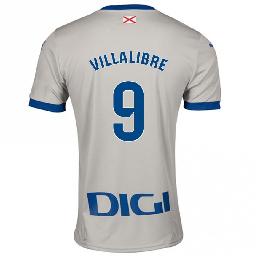 Hombre Fútbol Camiseta Asier Villalibre #9 Gris Claro 2ª Equipación 2024/25 Argentina