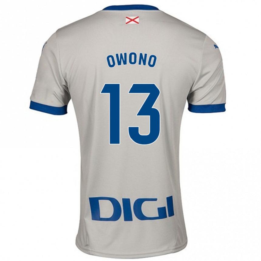 Hombre Fútbol Camiseta Jesús Owono #13 Gris Claro 2ª Equipación 2024/25 Argentina