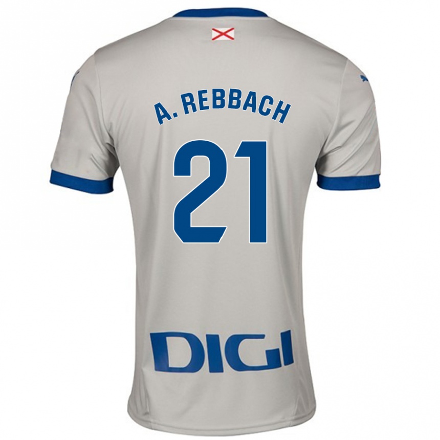 Hombre Fútbol Camiseta Abde Rebbach #21 Gris Claro 2ª Equipación 2024/25 Argentina