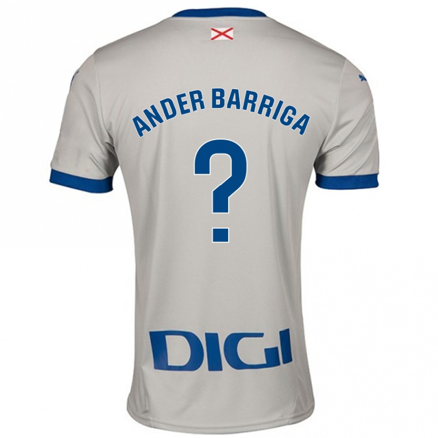 Hombre Fútbol Camiseta Jon Ander Barriga #0 Gris Claro 2ª Equipación 2024/25 Argentina