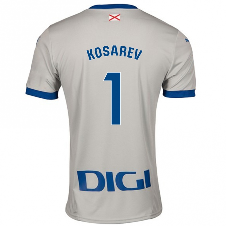 Hombre Fútbol Camiseta Oleksandr Kosarev #1 Gris Claro 2ª Equipación 2024/25 Argentina