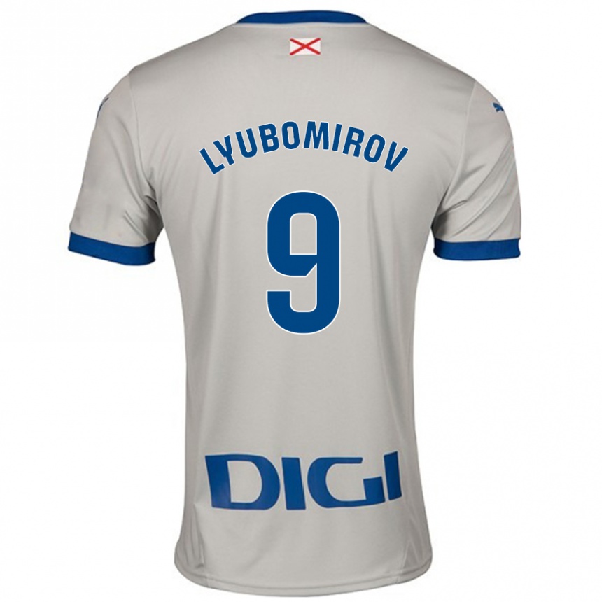 Hombre Fútbol Camiseta Daniel Lyubomirov #9 Gris Claro 2ª Equipación 2024/25 Argentina