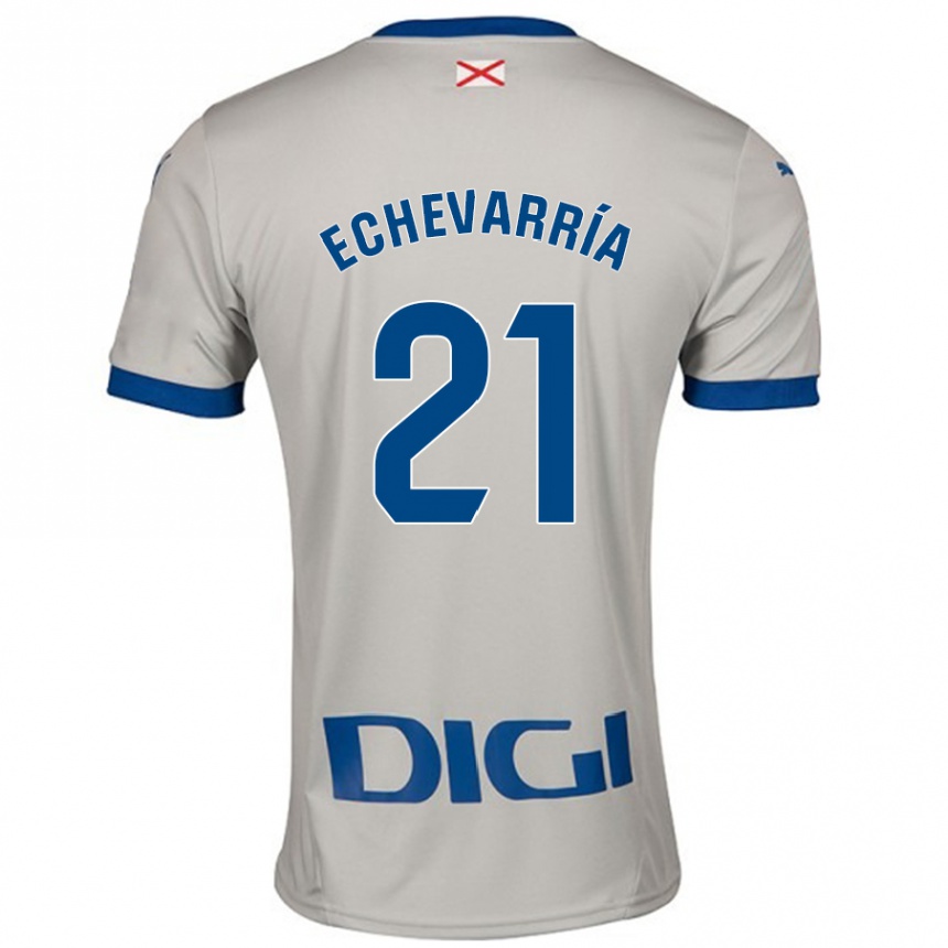 Hombre Fútbol Camiseta Martin Echevarría #21 Gris Claro 2ª Equipación 2024/25 Argentina