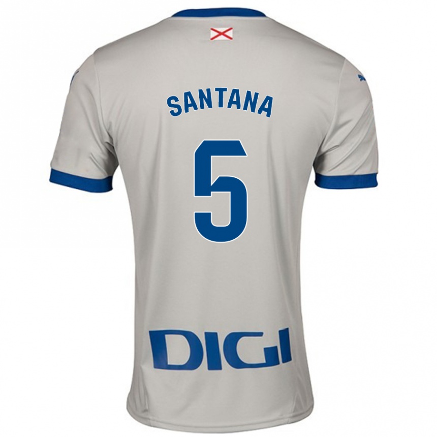 Hombre Fútbol Camiseta Vanesa Santana #5 Gris Claro 2ª Equipación 2024/25 Argentina