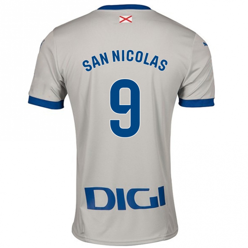 Hombre Fútbol Camiseta Olga San Nicolás #9 Gris Claro 2ª Equipación 2024/25 Argentina