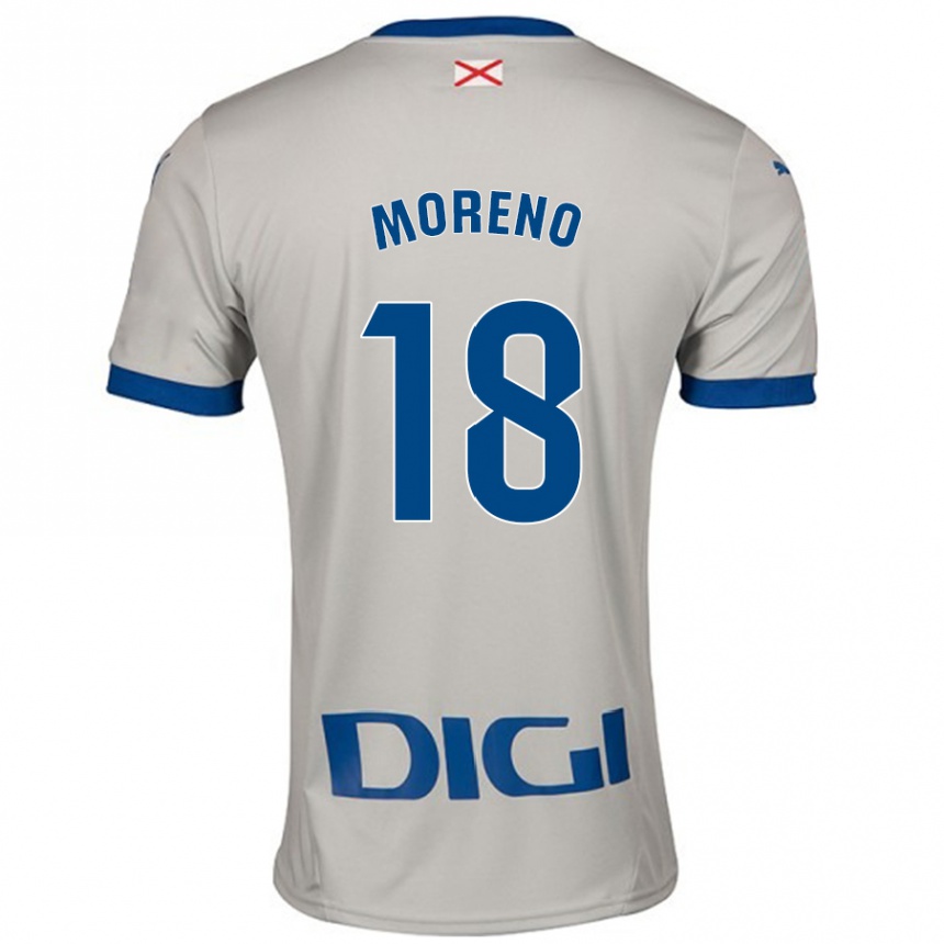 Hombre Fútbol Camiseta Laura Moreno #18 Gris Claro 2ª Equipación 2024/25 Argentina