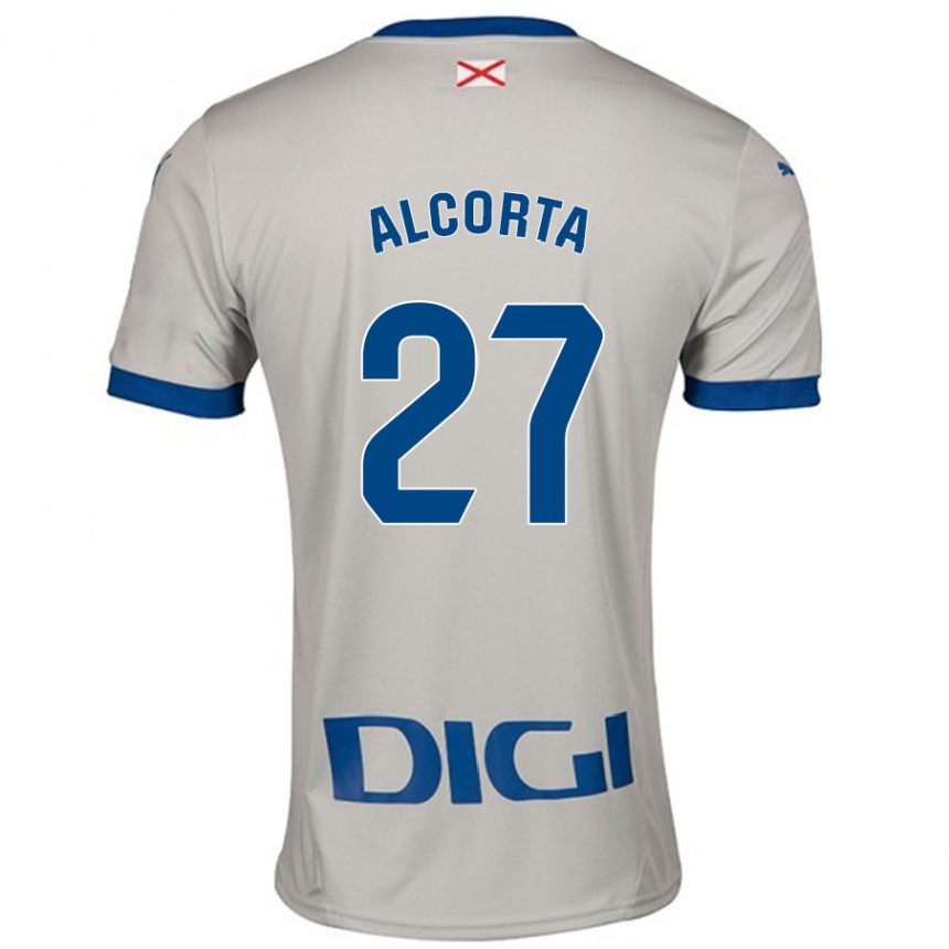 Hombre Fútbol Camiseta Alaitz Alcorta #27 Gris Claro 2ª Equipación 2024/25 Argentina