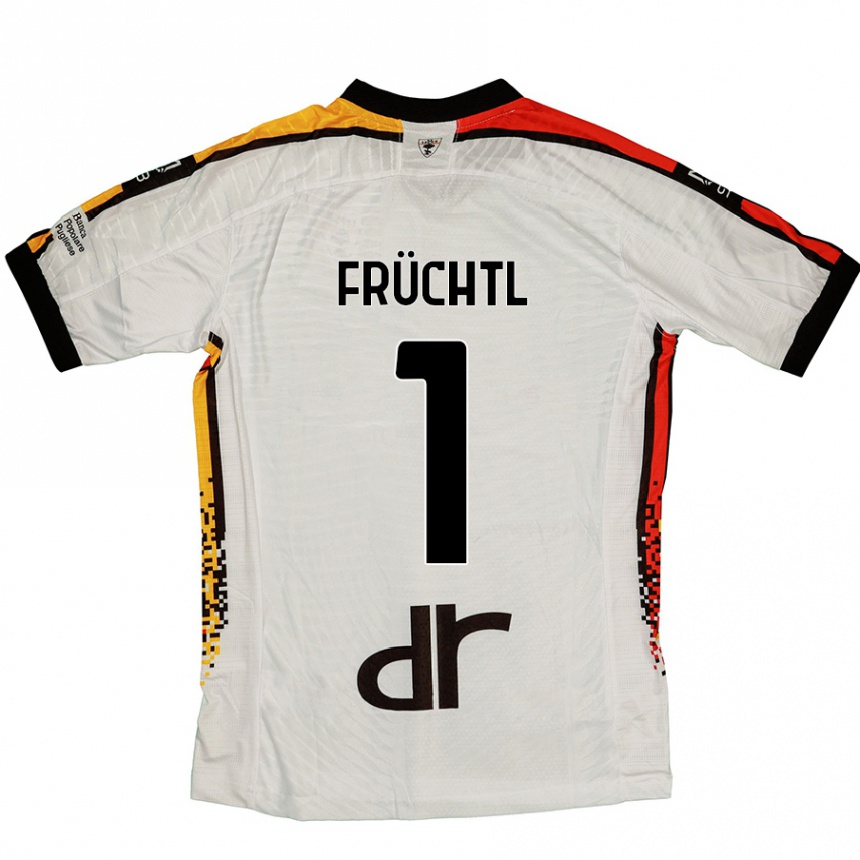 Hombre Fútbol Camiseta Christian Früchtl #1 Blanco Negro 2ª Equipación 2024/25 Argentina