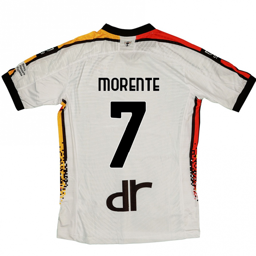 Hombre Fútbol Camiseta Tete Morente #7 Blanco Negro 2ª Equipación 2024/25 Argentina