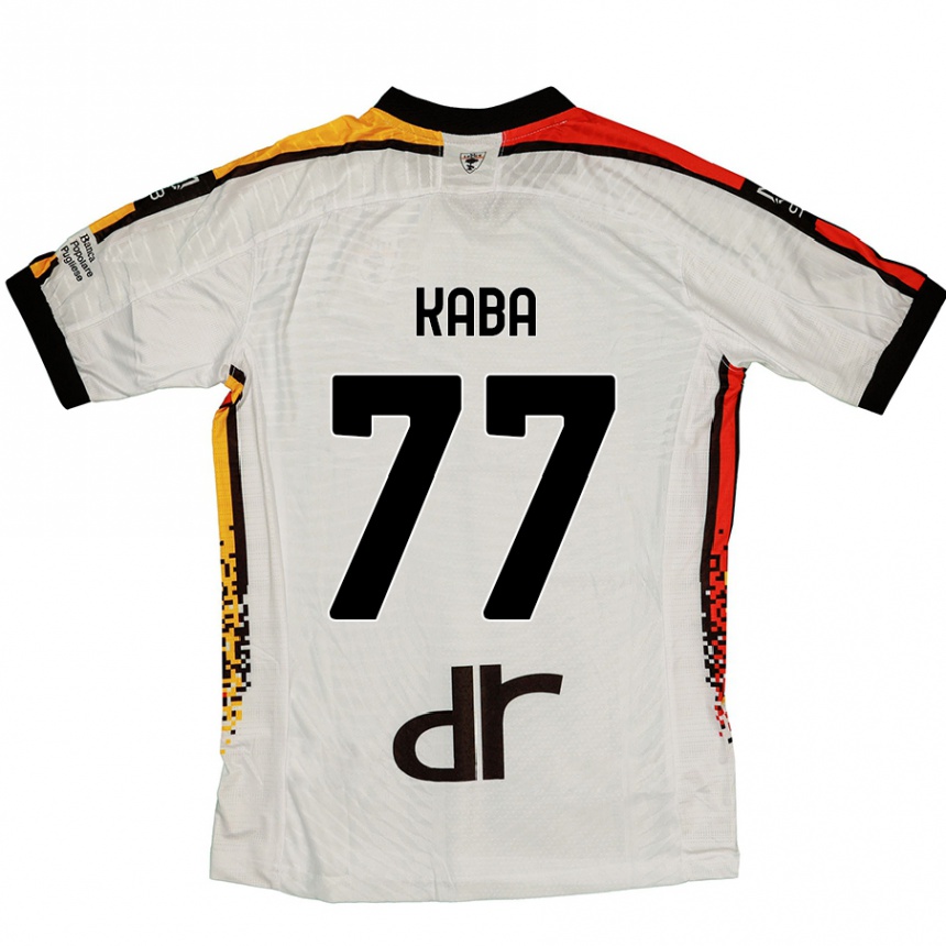 Hombre Fútbol Camiseta Mohamed Kaba #77 Blanco Negro 2ª Equipación 2024/25 Argentina