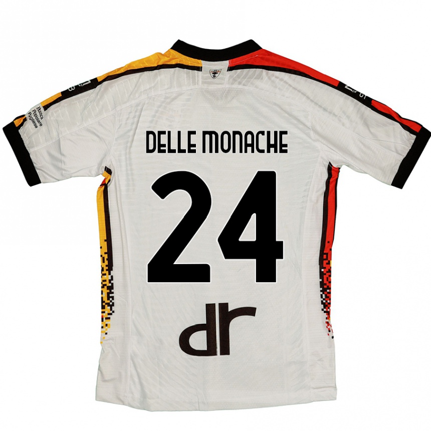 Hombre Fútbol Camiseta Marco Delle Monache #24 Blanco Negro 2ª Equipación 2024/25 Argentina