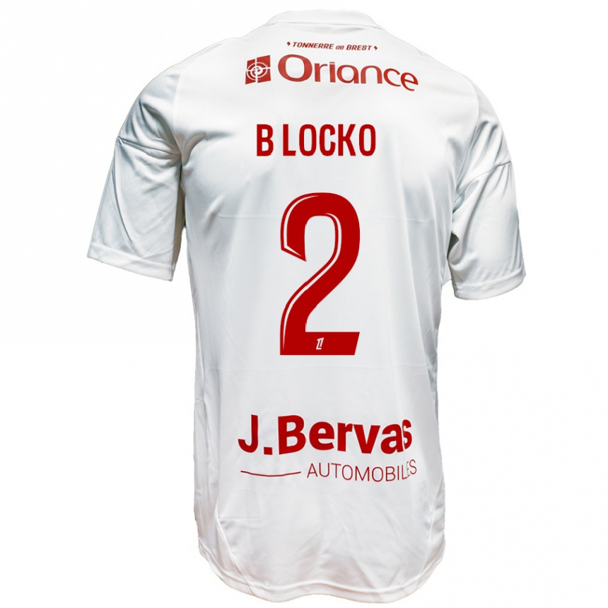 Hombre Fútbol Camiseta Bradley Locko #2 Blanco Rojo 2ª Equipación 2024/25 Argentina