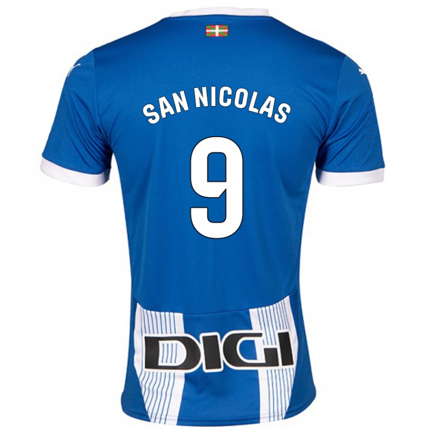 Mujer Fútbol Camiseta Olga San Nicolás #9 Azul 1ª Equipación 2024/25 Argentina