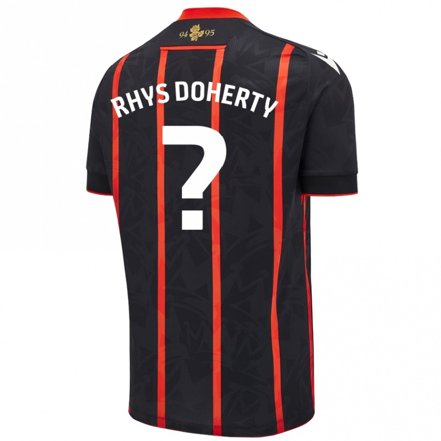 Mujer Fútbol Camiseta Rhys Doherty #0 Negro Rojo 2ª Equipación 2024/25 Argentina