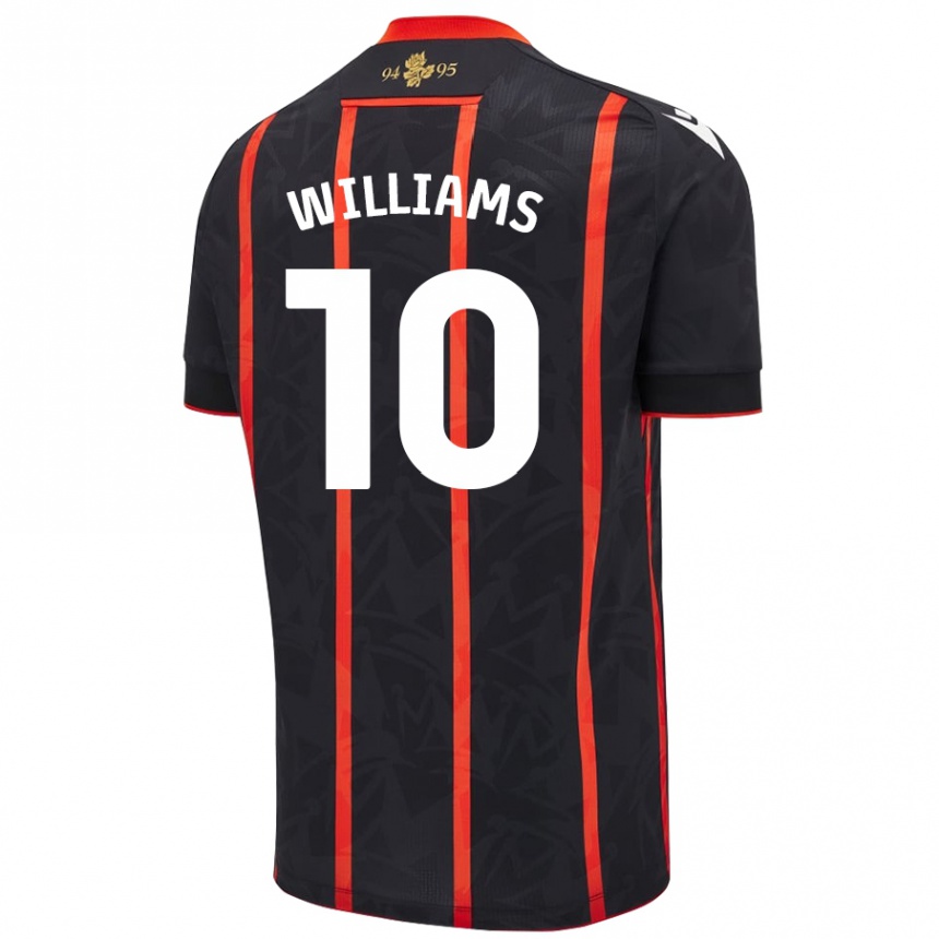 Mujer Fútbol Camiseta Chloe Williams #10 Negro Rojo 2ª Equipación 2024/25 Argentina