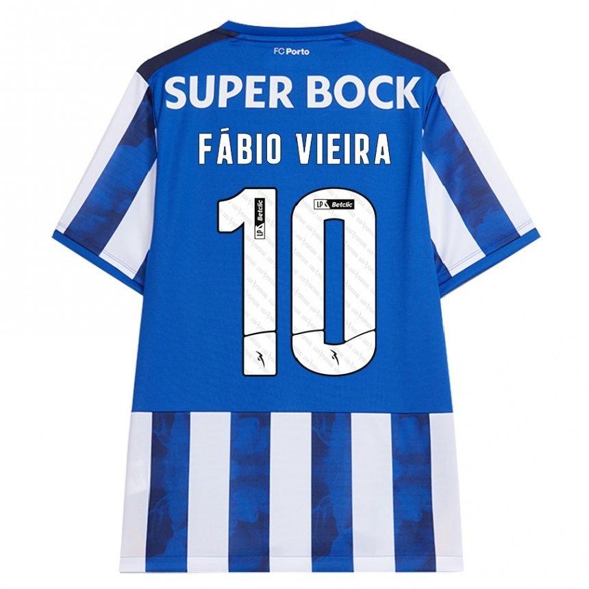 Niño Fútbol Camiseta Fabio Vieira #10 Azul Blanco 1ª Equipación 2024/25 Argentina