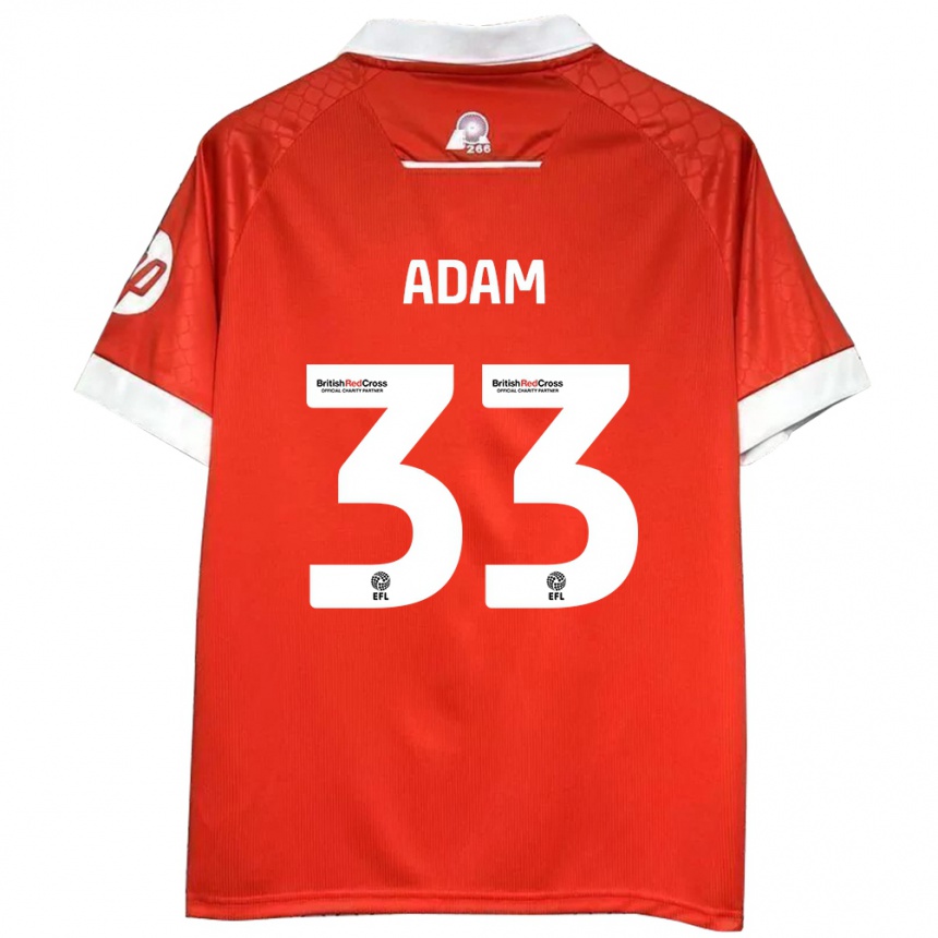 Niño Fútbol Camiseta Josh Adam #33 Rojo Blanco 1ª Equipación 2024/25 Argentina