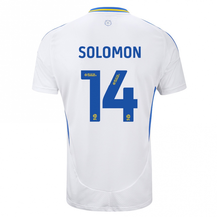 Niño Fútbol Camiseta Manor Solomon #14 Blanco Azul 1ª Equipación 2024/25 Argentina