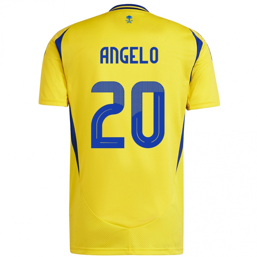 Niño Fútbol Camiseta Ângelo #20 Amarillo Azul 1ª Equipación 2024/25 Argentina