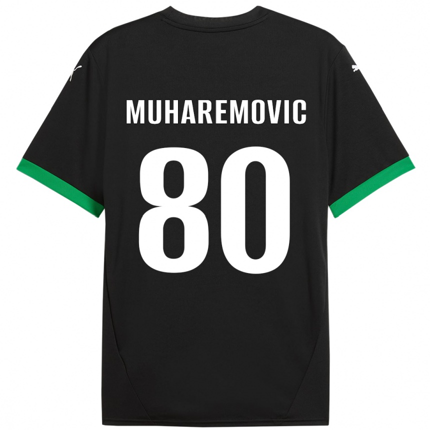 Niño Fútbol Camiseta Tarik Muharemovic #80 Negro Verde Oscuro 1ª Equipación 2024/25 Argentina