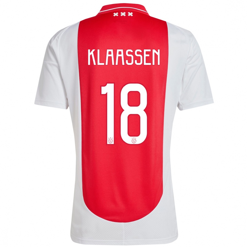 Niño Fútbol Camiseta Davy Klaassen #18 Rojo Blanco 1ª Equipación 2024/25 Argentina