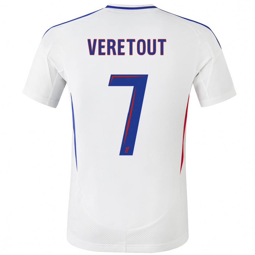 Niño Fútbol Camiseta Jordan Veretout #7 Blanco Azul 1ª Equipación 2024/25 Argentina