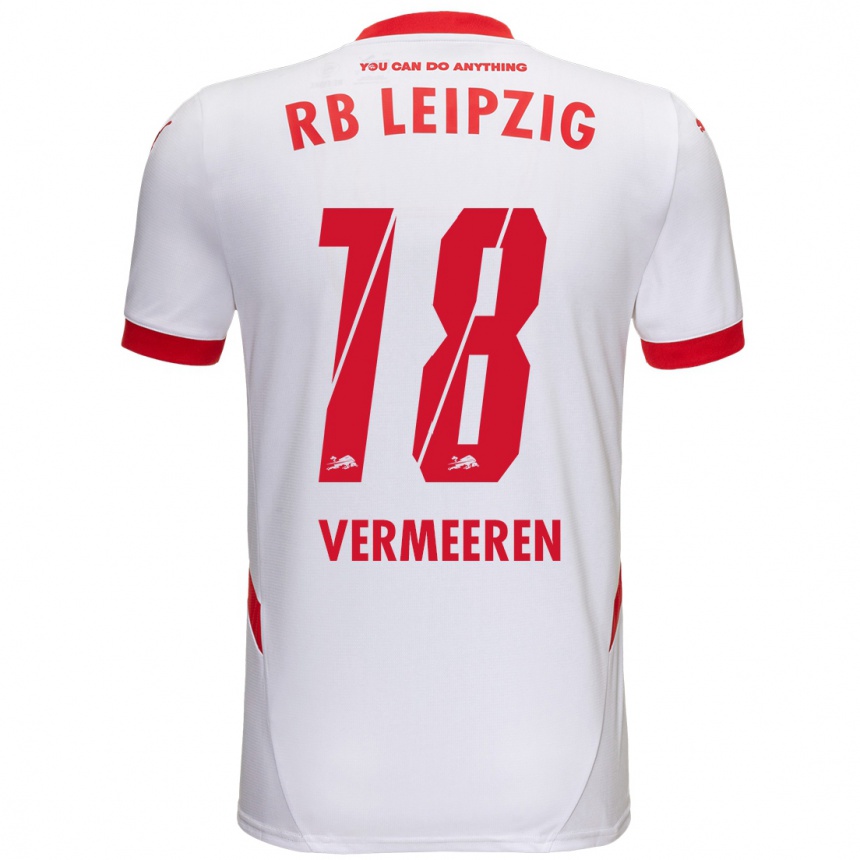 Niño Fútbol Camiseta Arthur Vermeeren #18 Blanco Rojo 1ª Equipación 2024/25 Argentina