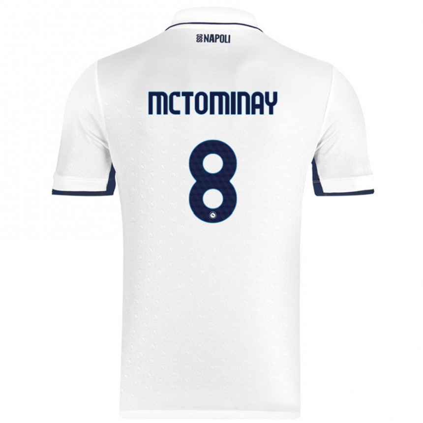 Niño Fútbol Camiseta Scott Mctominay #8 Blanco Azul Real 2ª Equipación 2024/25 Argentina