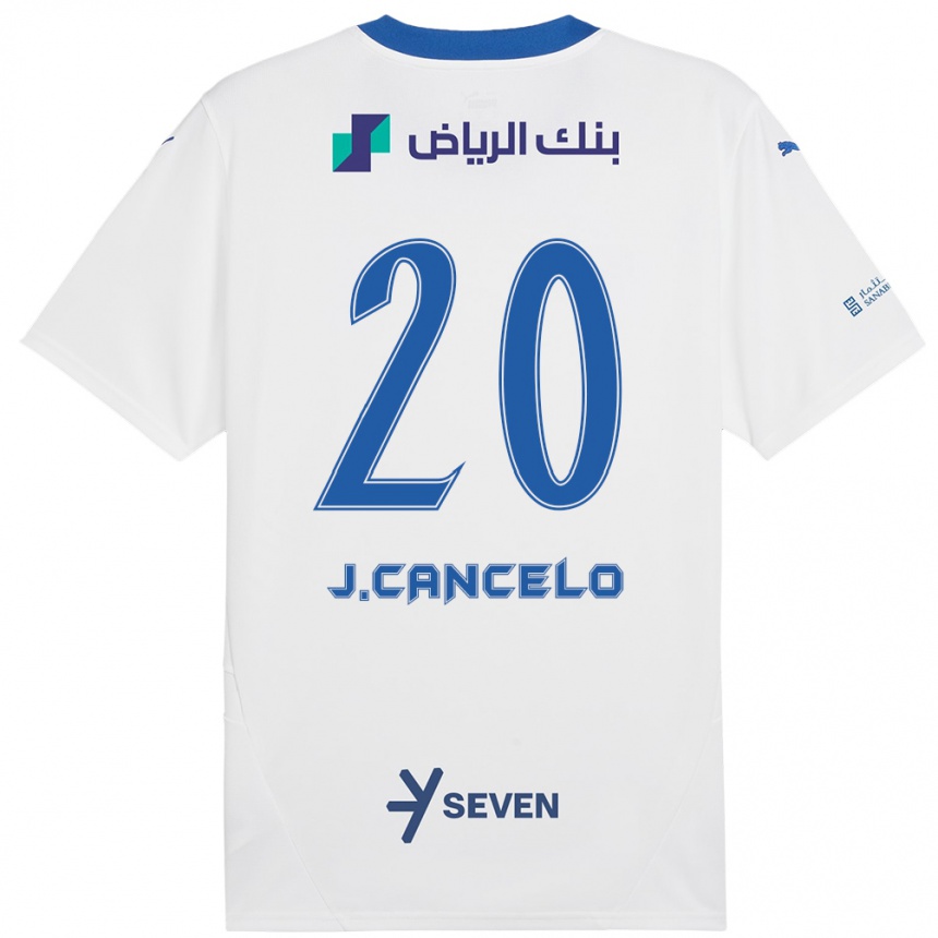 Niño Fútbol Camiseta Joao Cancelo #20 Blanco Azul 2ª Equipación 2024/25 Argentina