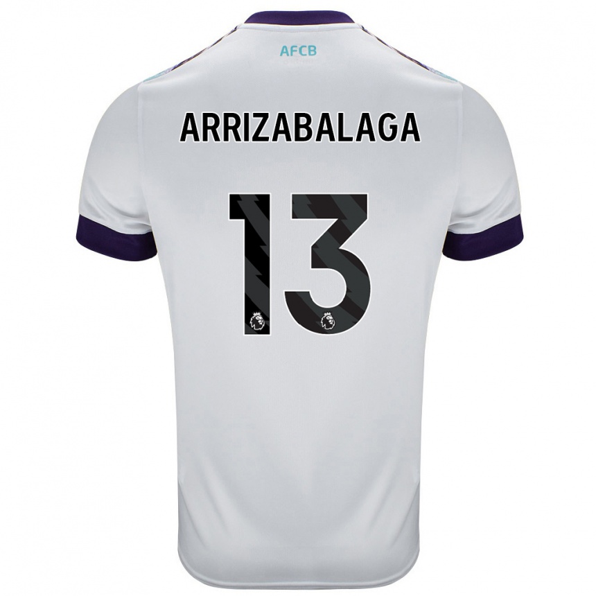 Niño Fútbol Camiseta Kepa Arrizabalaga #13 Blanco Verde Púrpura 2ª Equipación 2024/25 Argentina