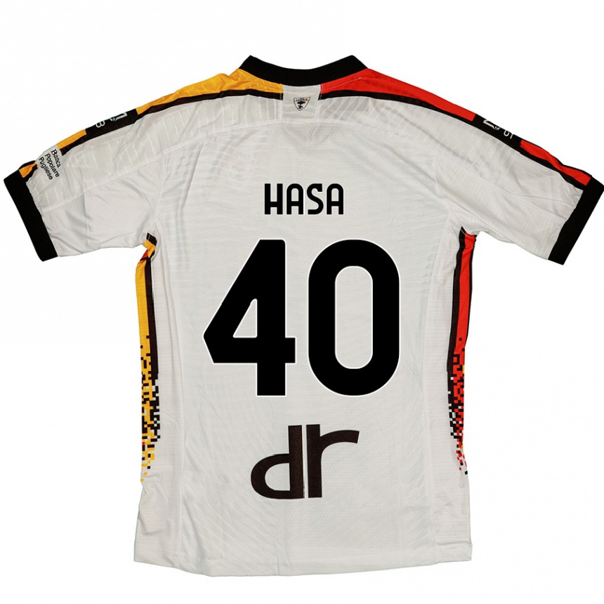 Niño Fútbol Camiseta Luis Hasa #40 Blanco Negro 2ª Equipación 2024/25 Argentina