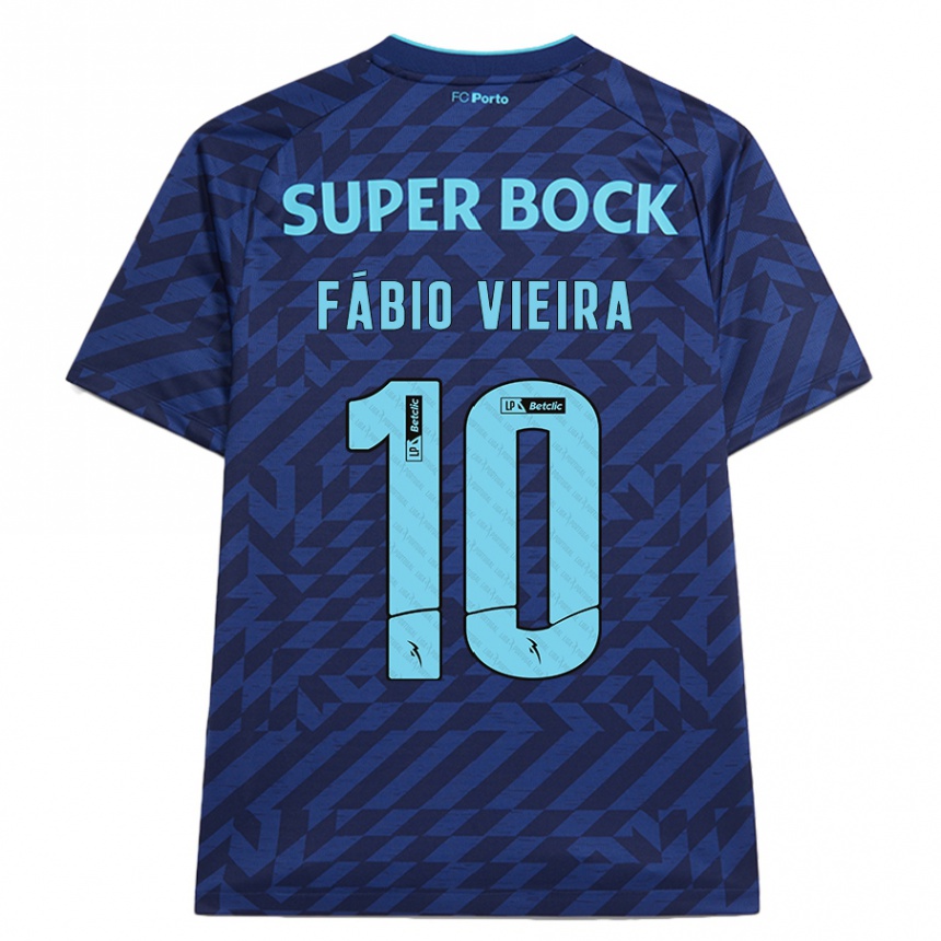 Niño Fútbol Camiseta Fabio Vieira #10 Azul Marino Equipación Tercera 2024/25 Argentina