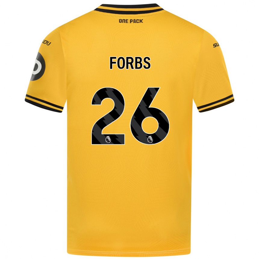 Niño Fútbol Camiseta Carlos Forbs #26 Amarillo 1ª Equipación 2024/25 Argentina