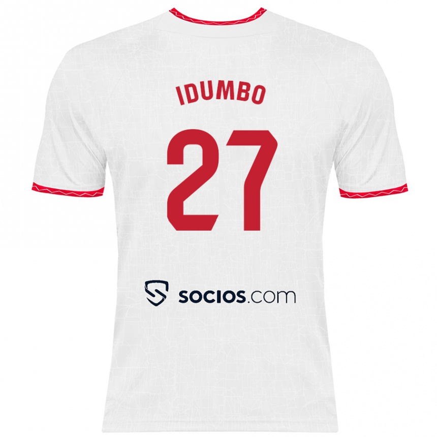 Niño Fútbol Camiseta Stanis Idumbo Muzambo #27 Blanco Rojo 1ª Equipación 2024/25 Argentina