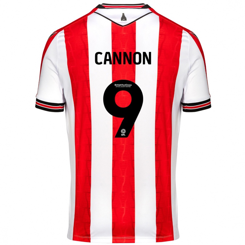 Niño Fútbol Camiseta Thomas Cannon #9 Rojo Blanco 1ª Equipación 2024/25 Argentina