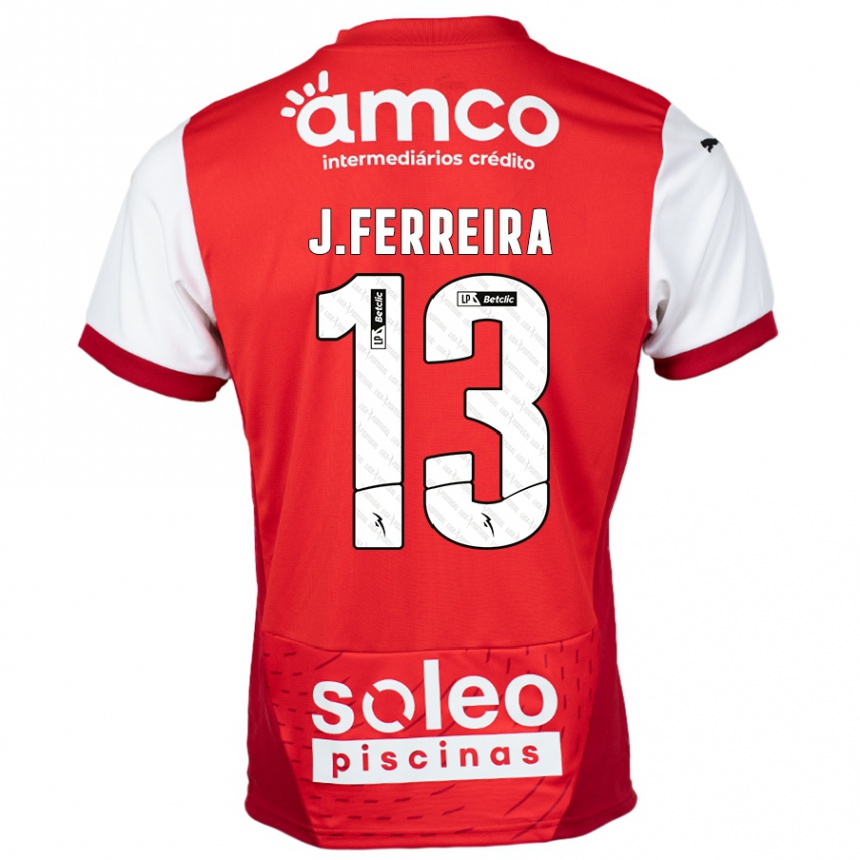 Niño Fútbol Camiseta João Ferreira #13 Rojo Blanco 1ª Equipación 2024/25 Argentina