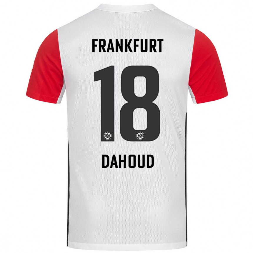 Niño Fútbol Camiseta Mahmoud Dahoud #18 Blanco Rojo 1ª Equipación 2024/25 Argentina