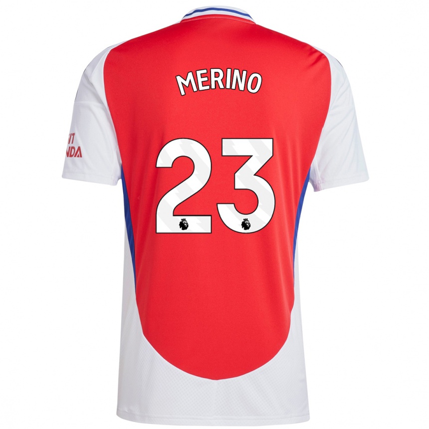 Niño Fútbol Camiseta Mikel Merino #23 Rojo Blanco 1ª Equipación 2024/25 Argentina