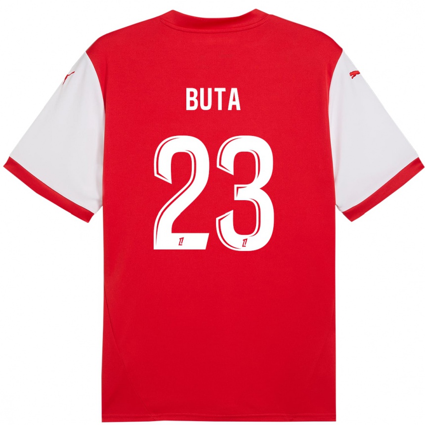 Niño Fútbol Camiseta Aurélio Buta #23 Rojo Blanco 1ª Equipación 2024/25 Argentina